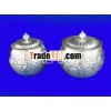 Embossed Silver Storage Boxes