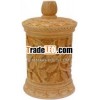 Hand Carved Wooden Multi Purpose Box Indian Traditional Handicraft Gift Box