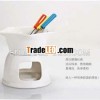 Factory best designer eco mini porcelain cheese/chocolate fondue set
