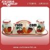 fruit painting ceramic salt pepper and napkin holder set