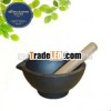cast iron mortar with silicone cap on bottom