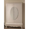 Small lacquered 2 doors wardrobe with mirrored oval