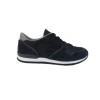 Shoe model sneakers suede and blue canvas