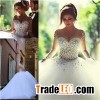 Vintage Crystal Tulle Ball Gown Wedding Dress