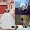 2016 long sleeve lace ball gown wedding dress