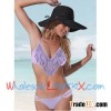 Wholesale Women's 2 PCs Fringe Purple Halter Bikini BIS662