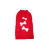 Red bone pattern knit pet sweater