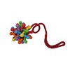 Colorful geometry pet toy with rope