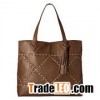 Ladies handbag made of pu,woven detail at front, tassel char