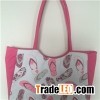 Shoe Printed With Shinny Sequin Deceration 600D Polyester Beach Tote Bag