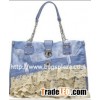 Denim handbags trim lace