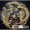 Chinese handmade gold threads embroidery dragon and phoenix