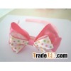 Headband with Butterfly Tie, Made of Polyester/Grosgrain/Rib