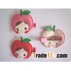 Apple-shaped Embroidered Hair Clips for Baby/Children