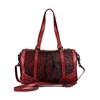 Burberry Shimmer Check and Leather Bowling Bag 29272 Red