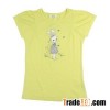 100% Cotton Fashion Butterfly Sleeve Water Printing Kids T S