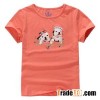100% Cotton Cartoon Logo O Neck Girls Kids Tee Shirt