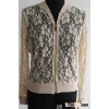 Fashion Women Zipper Lace Cardigan Sweater