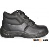 black action smooth leather boot safety shoes  company/facto