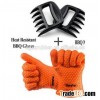 Heat Resistant BBQ silicon gloves / silicone Oven mittens