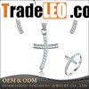 Fashion 925 Sterling silver Cross pendant Jewelry set