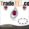 Fashion Jewelry Lab Ruby 925 Sterling Silver Jewelry set