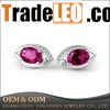 Oval Eyes Shape Ruby 925 Sterling silver stud Earrings