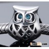 925 Sterling Silver Owl Charms Beads For Bracelet Making