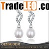 Latest fashion sterling silver plated CZ Pearl Earrings