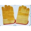 yellow cowhide split leather patched palm glove