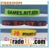 color filled silicone wristband