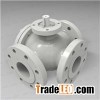 Cast Steel L Or T Type Three Way Floating Ball Valve