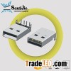 right angle male micro usb a type connector 4 pin plug