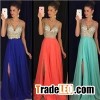 Elegant V-Neck Sleeveless crystal Prom Dresses