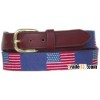 Flag Needlepoint Belt/genuine leather belt