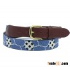 100%hand-sitched football needlepoint belt