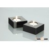 black crystal cube candle holders