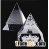 crystal pyramid with 3d laser engraving logo