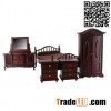 1/12 scale dollhouse miniature furniture Mahogany modern bed
