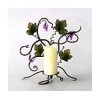 Metal vines candle holder w/ pillar candle