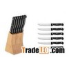 Steak knife set with wooden block