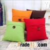 linen cotton plain pillow with button