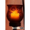 Red orental glass decor candle holder