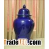 blue colored glaze porcelain general jar