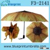 3 Fold Flower Printing Automatic Sun Umbrella