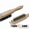 Black Steel Bristle Wooden Handle Wire Brush