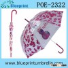 Straight Auto Open Metal Shaft Kid Clear Plasitc Umbrella