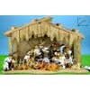 Christmas nativity scene with resin figurines