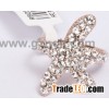 Bling bling starfish rhinestone rose gold plated finger ring