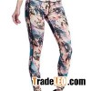 Yoga All Flowers Print Leggings Green Leaves Tight Pants Female Fitness Running High Elastic Moistur